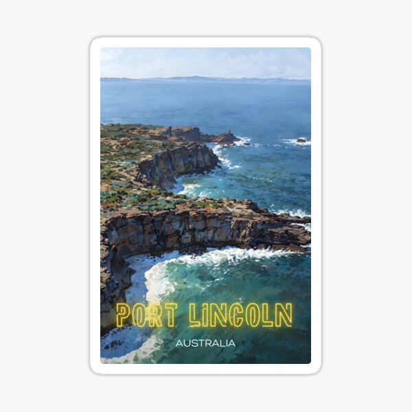 Item preview, Port Lincoln Whalers Way Souvenir Sticker – Scenic Coastal Art designed and sold by twentytwo ART souvenir designs.