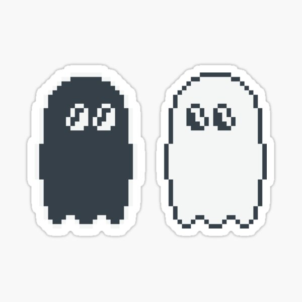 Item preview, Black & White Ghosts - Retro Pixel Art designed and sold by sainguinpixels.