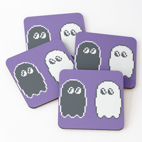 Item preview, Black & White Ghosts - Retro Pixel Art designed and sold by sainguinpixels.