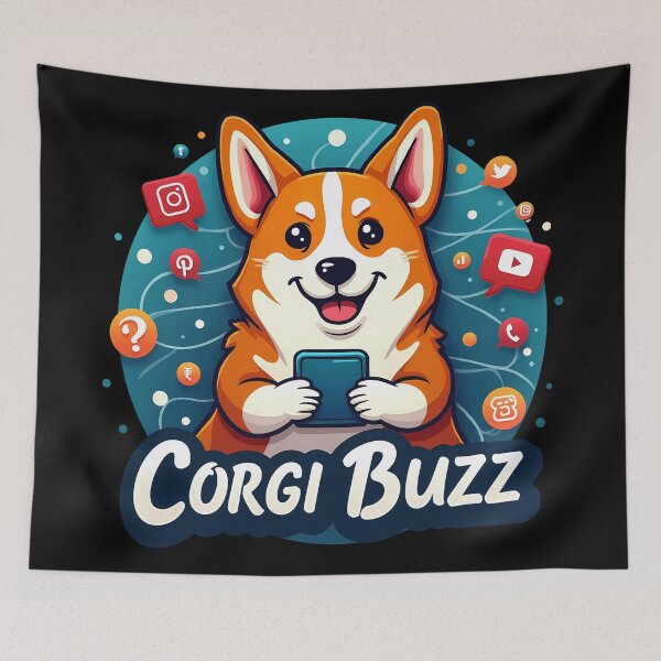 Item preview, Social Media Guru Corgi – Corgi Buzz Digital Influence designed and sold by zoughlal.
