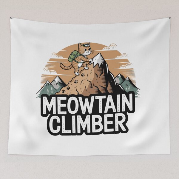 Item preview, Meowtain Climber – Adventure Cat Scaling a Mountain designed and sold by bannzy.