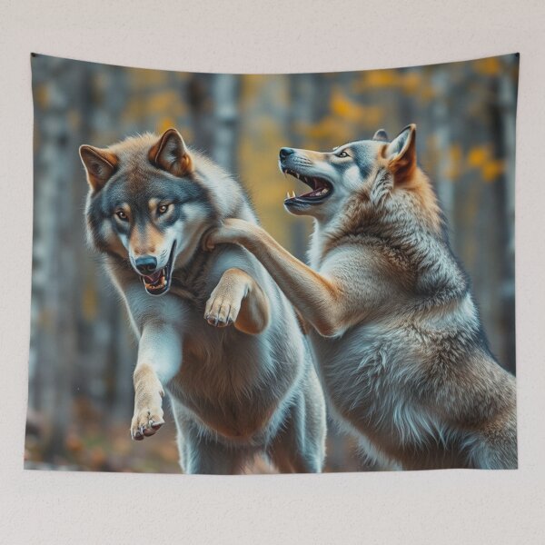 Item preview, Two Playful Wolves designed and sold by Skye Ryan-Evans.