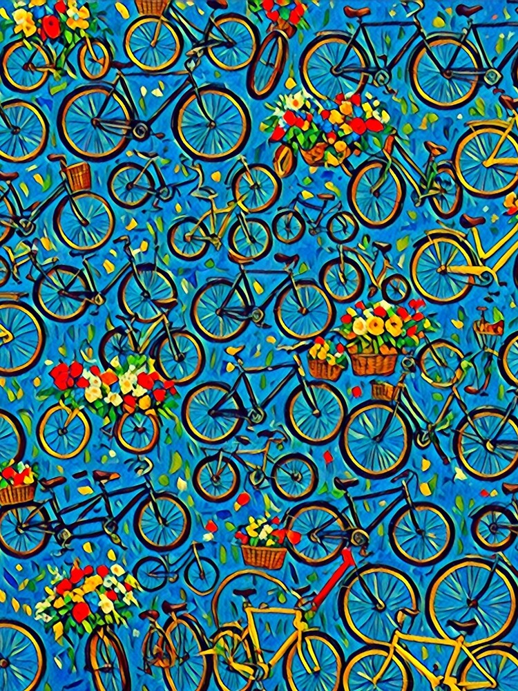 Thumbnail 4 of 4, A-Line Dress, Bicycle Collage designed and sold by jeneliz42.