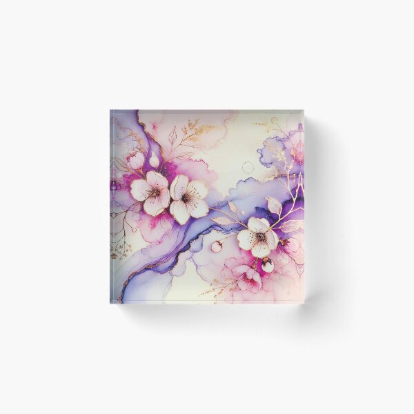 Aperçu de l'œuvre Ethereal x Plum Blossom｜ style artistique à l'encre à l'alcool créée et vendue par PetitsArts.