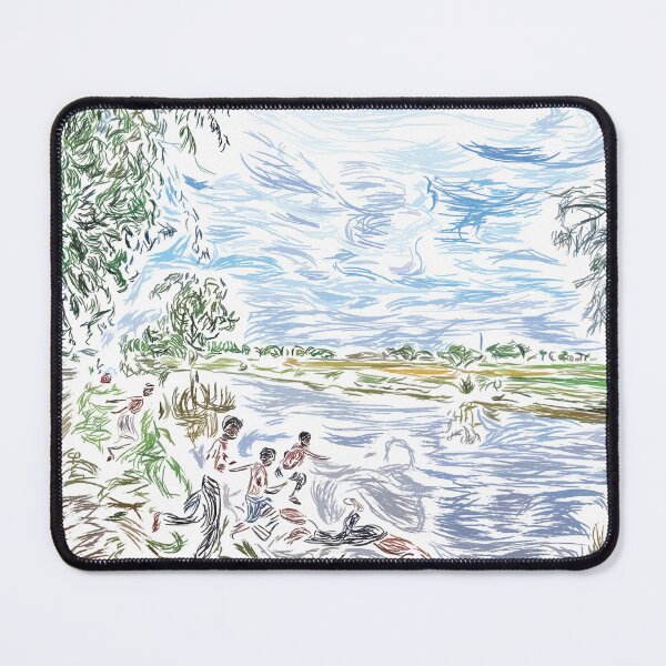 Item preview, kids playing at the stream designed and sold by Kaelian Kollective.