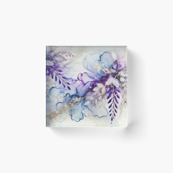 Aperçu de l'œuvre Ethereal x Wisteria｜ style artistique à l'encre à l'alcool créée et vendue par PetitsArts.