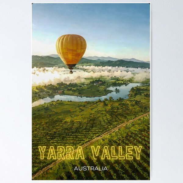 Item preview, Yarra Valley Hot Air Balloon Landscape Sticker – Australian Wine Region Souvenir designed and sold by twentytwo ART souvenir designs.