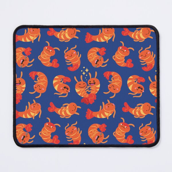 Item preview, Cute cartoon shrimps on blue designed and sold by PenguinHouse.
