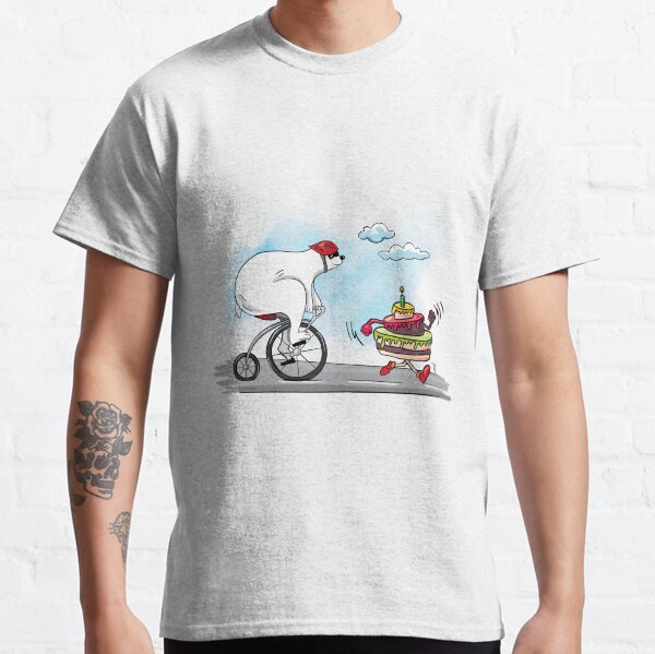 Item preview, Polar Bear on a Bicycle Chasing a Running Cake designed and sold by Yellow-Cat.