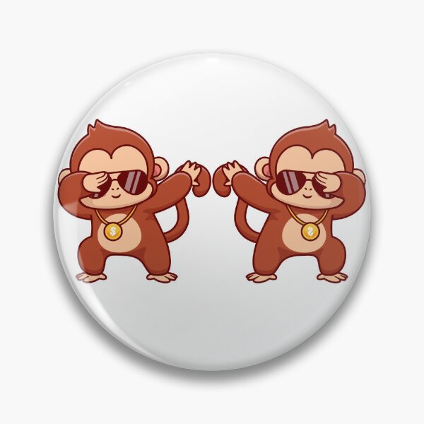 Item preview, Two Dancing Monkey Sisters – Fun and Playful Dance Art designed and sold by Moh-nd-Eg.