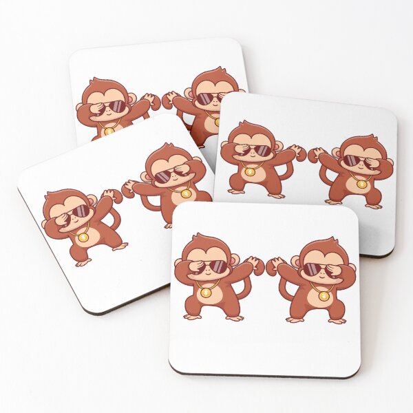 Item preview, Two Dancing Monkey Sisters – Fun and Playful Dance Art designed and sold by Moh-nd-Eg.