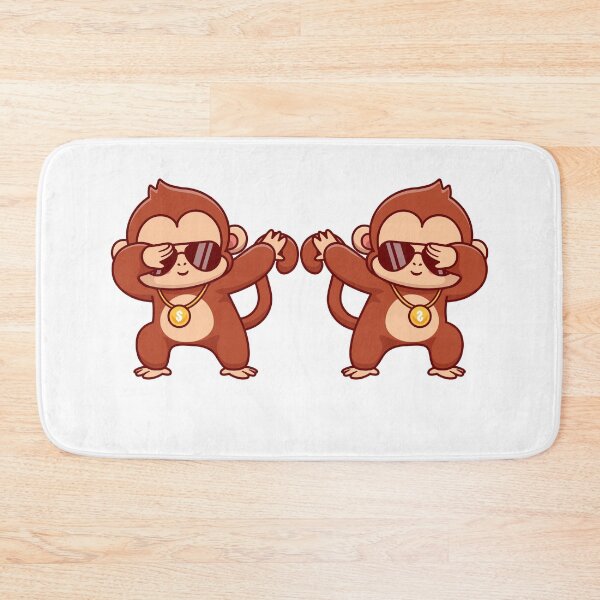 Item preview, Two Dancing Monkey Sisters – Fun and Playful Dance Art designed and sold by Moh-nd-Eg.