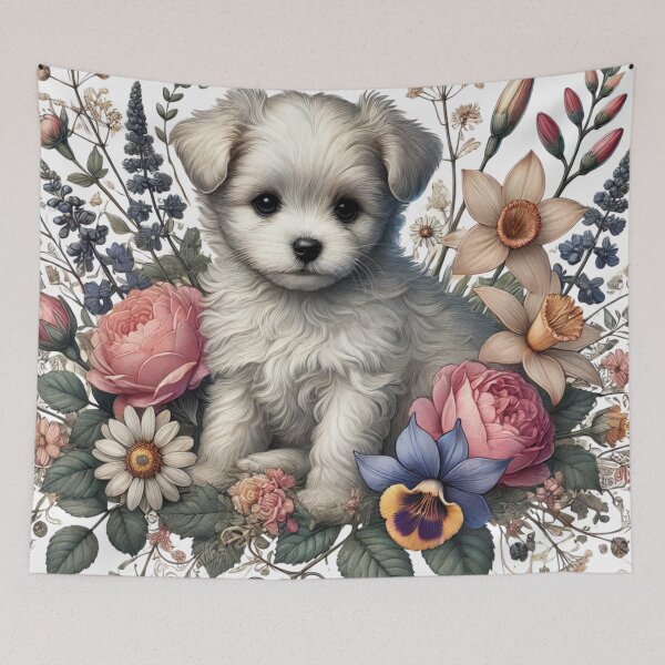 Item preview, Dog & Nordic-Inspired Floral Design designed and sold by Dream Bloom Gallery.
