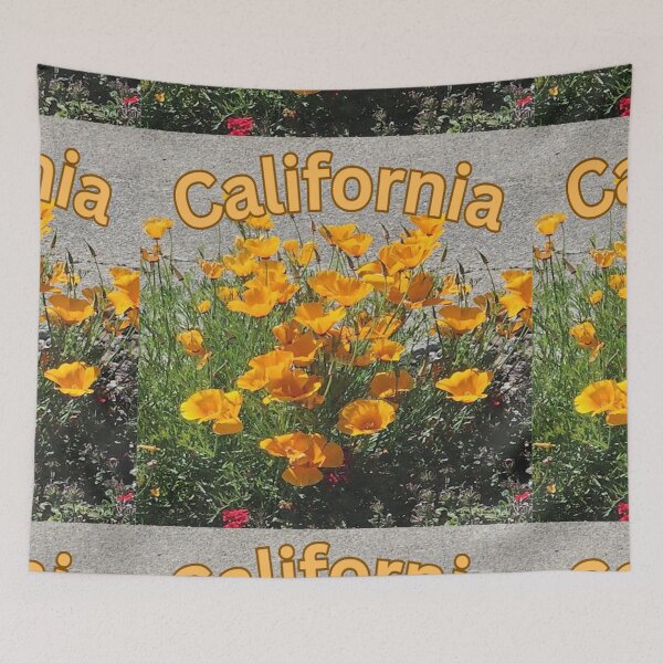 Item preview, California Poppy with California across designed and sold by Lizzilzil.