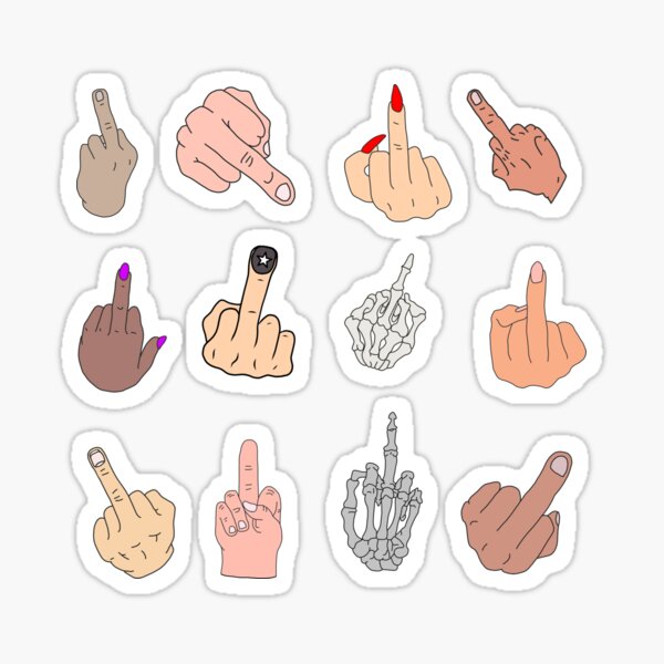 Middle Fingers Forever Pattern Sticker