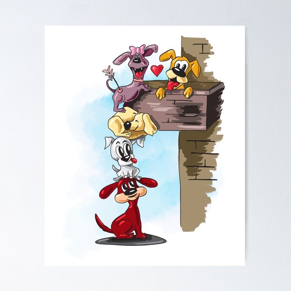 Item preview, Teamwork for Love: A Puppy Stack to Reach the Terrace designed and sold by Yellow-Cat.