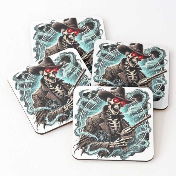 Item preview, Cursed Gunslinger Skeleton – Haunted Western Outlaw designed and sold by ZingZone.