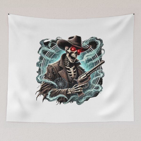 Item preview, Cursed Gunslinger Skeleton – Haunted Western Outlaw designed and sold by ZingZone.