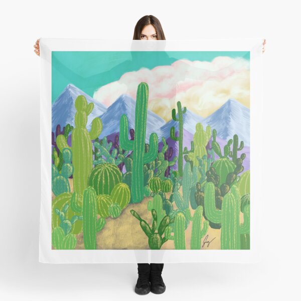 Aperçu de l'œuvre Rêves du désert : un jardin de cactus dynamique créée et vendue par graceirisart.