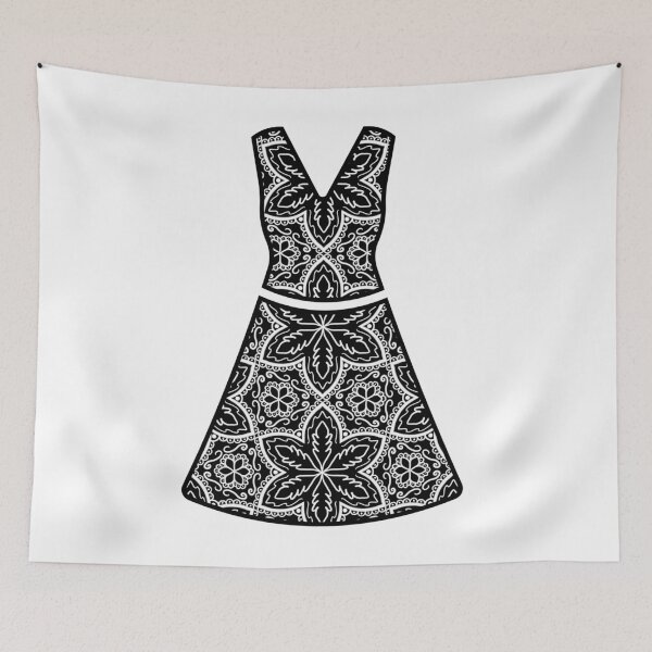 Item preview, Black Lace Dress Arabesque pattern sticker doll clothing designed and sold by Bulantanyong.