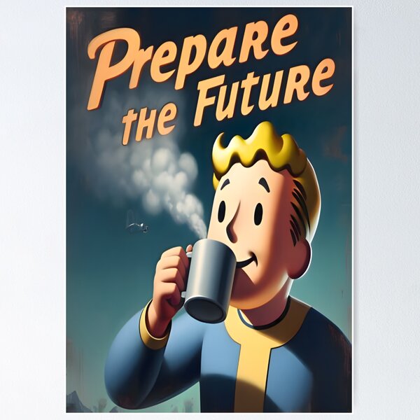 Vista previa del artículo con la obra «Vault Boy prepara el futuro», diseñado y vendido por LMLStewArt.