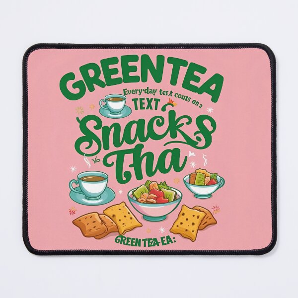 Item preview, Green tea with snacks on pink background designed and sold by Nimkaew.