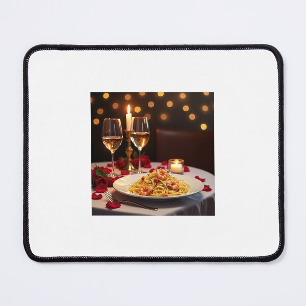 Item preview, Romantic Candlelit Dinner – Fettuccine Alfredo with Shrimp & Wine designed and sold by Srahul.