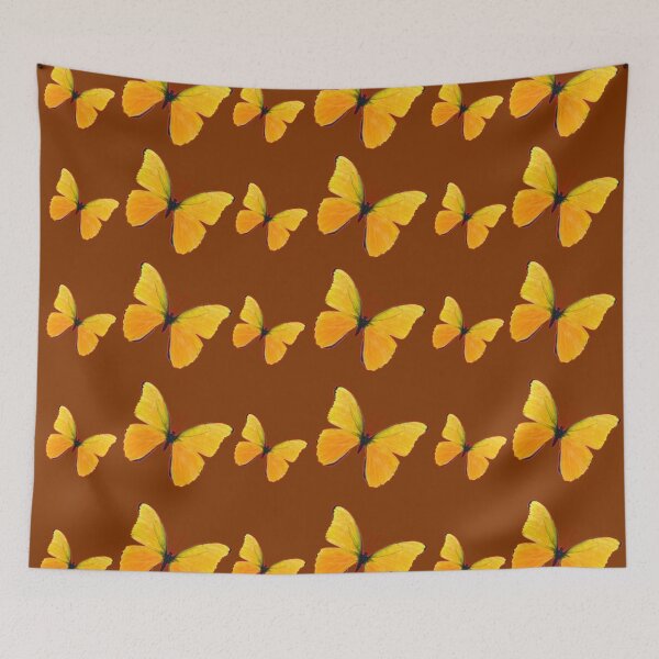 Item preview,  DECORATIVE COFFEE BROWN  ART OF YELLOW BUTTERFLIES designed and sold by sharlesart.