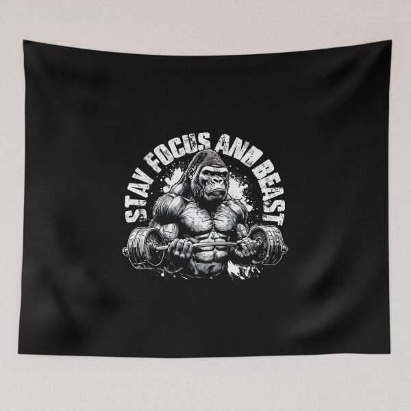 Item preview, Powerful Muscular Gorilla Lifting Barbell – Intense Gym Beast Workout Design designed and sold by Colorful-Garden.
