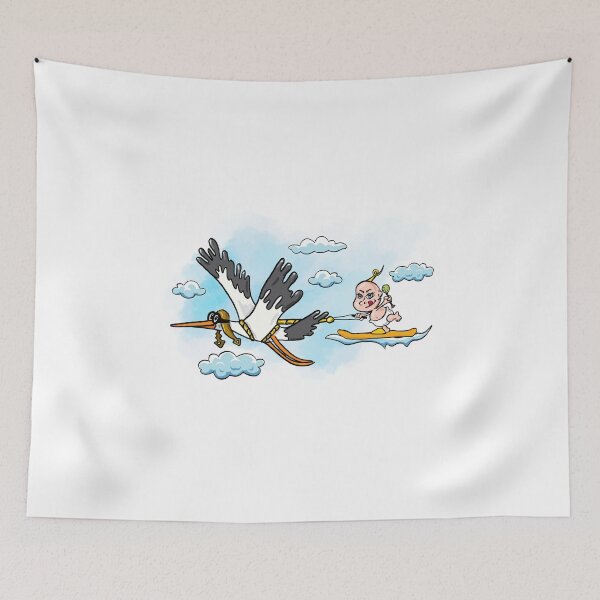 Item preview, Sky-high Baby: Waterskiing with a Stork! designed and sold by Yellow-Cat.