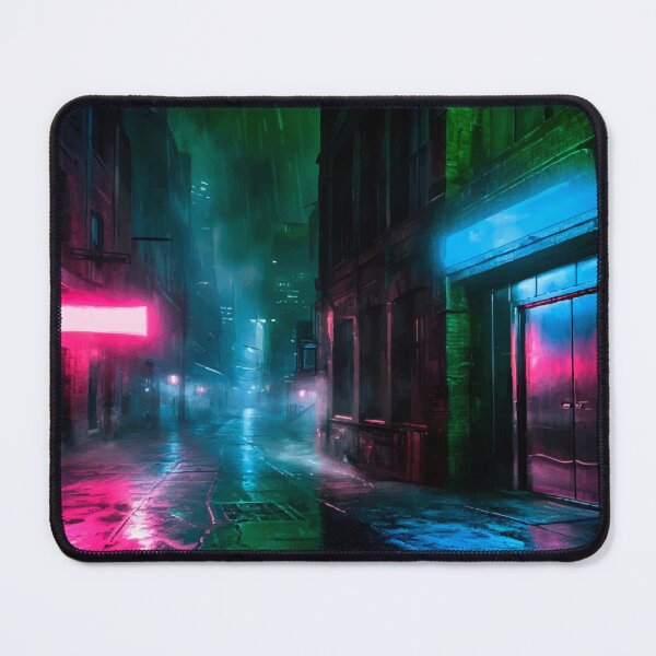 Item preview, Cyberpunk-style night alley with neon lights designed and sold by Alf Ribeiro.