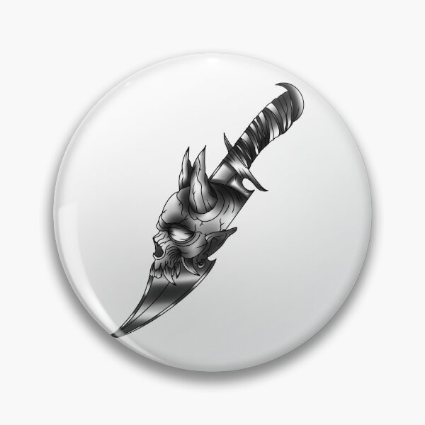 Item preview, Skull, knife, black and grey, demonic designed and sold by tcrandall290.