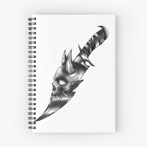 Item preview, Skull, knife, black and grey, demonic designed and sold by tcrandall290.