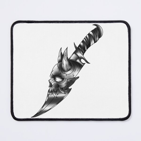 Item preview, Skull, knife, black and grey, demonic designed and sold by tcrandall290.