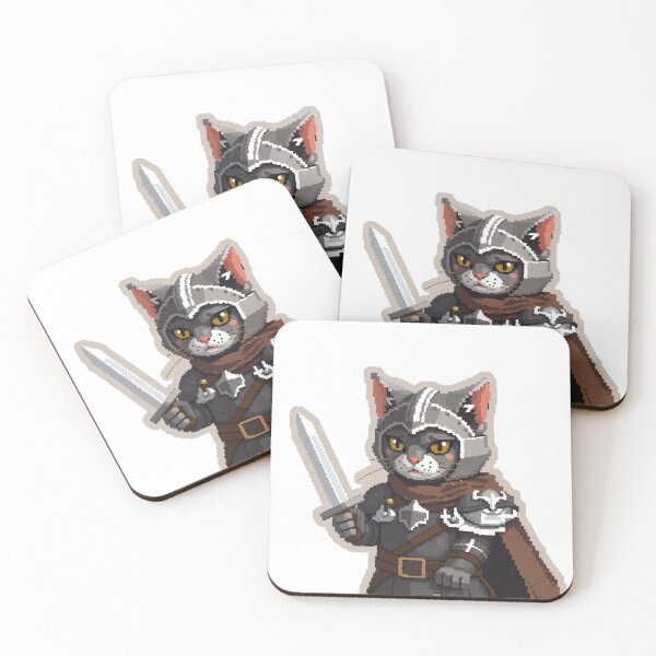 Item preview, Pixel Knight Cat – Armored Feline Warrior designed and sold by Lambyte.