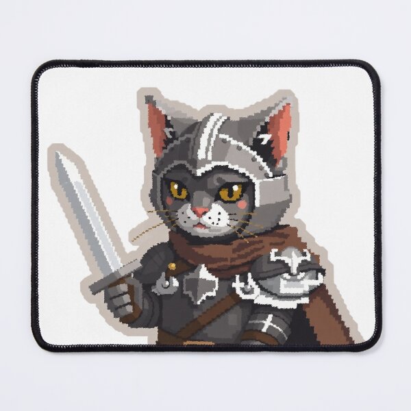 Item preview, Pixel Knight Cat – Armored Feline Warrior designed and sold by Lambyte.