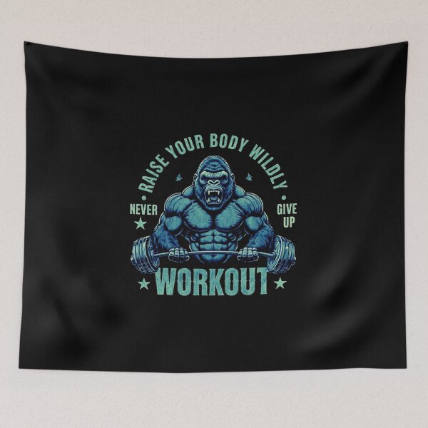 Item preview, Powerful Muscular Gorilla Lifting Barbell – Intense Gym Beast Workout Design designed and sold by Colorful-Garden.