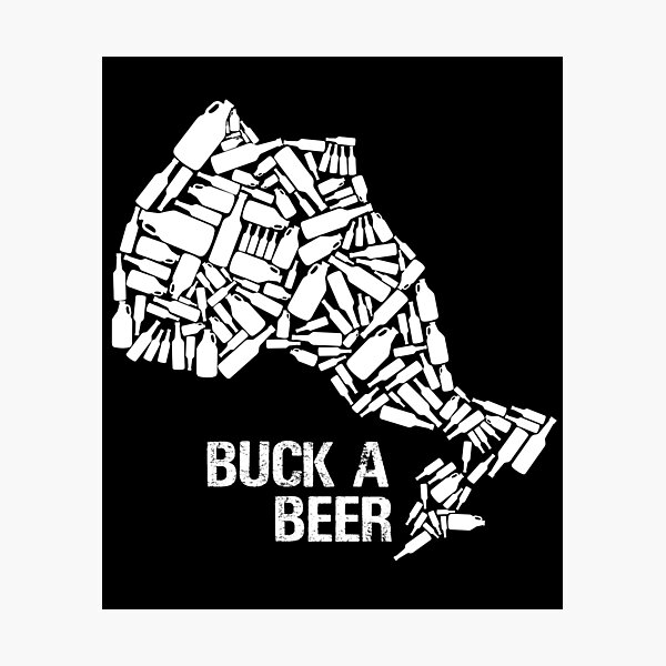 Item preview, Vintage Buck a Beer Ontartio Canada Map Funny Beer  designed and sold by CreativeStrike.