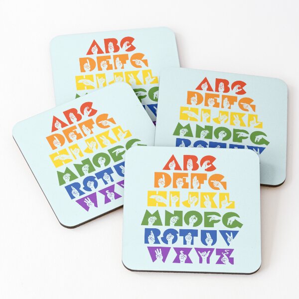 Item preview, ASL Alphabet Sign Language-Rainbow  designed and sold by nukartDesigns.
