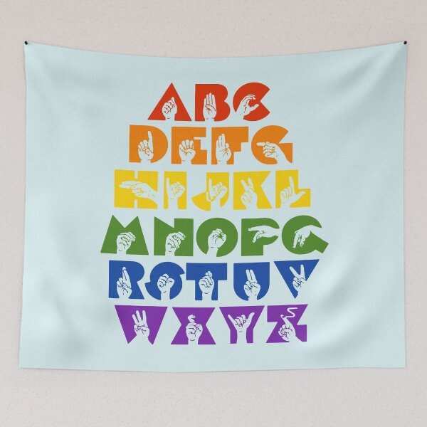 Item preview, ASL Alphabet Sign Language-Rainbow  designed and sold by nukartDesigns.