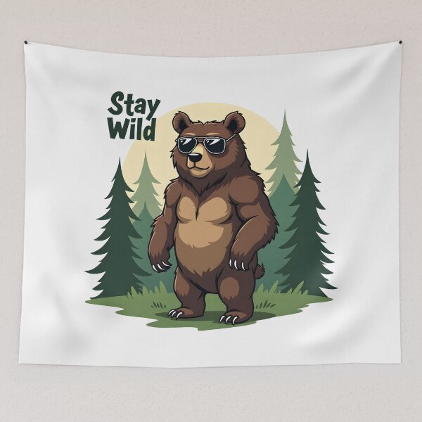 Item preview, Animated Stay Wild Bear Design designed and sold by FoxyJags.
