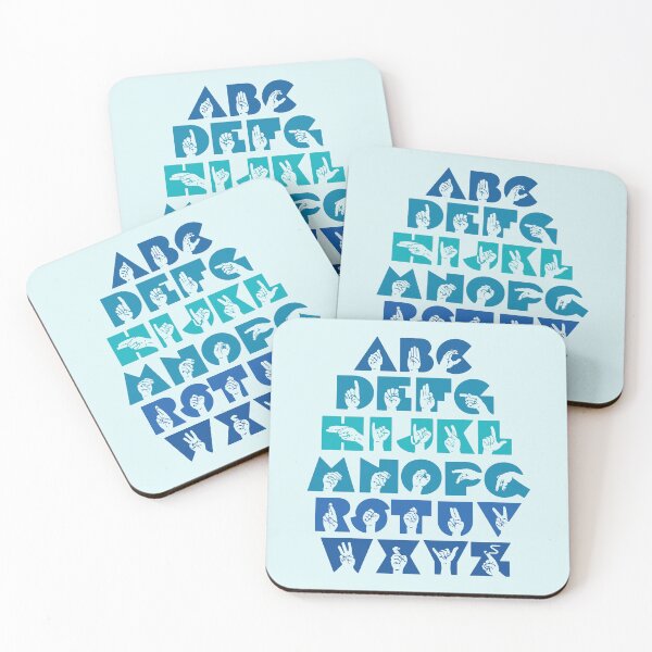 Item preview, ASL Alphabet Sign Language-Blue designed and sold by nukartDesigns.