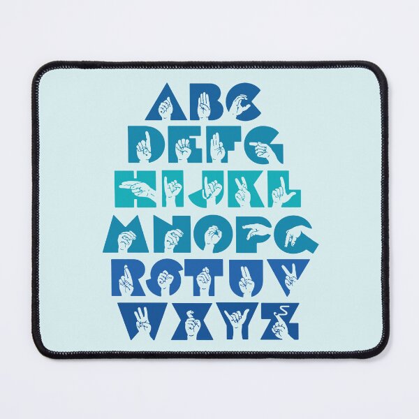 Item preview, ASL Alphabet Sign Language-Blue designed and sold by nukartDesigns.