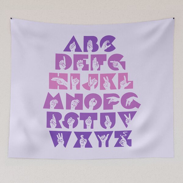 Item preview, ASL Alphabet Sign Language-Violet designed and sold by nukartDesigns.