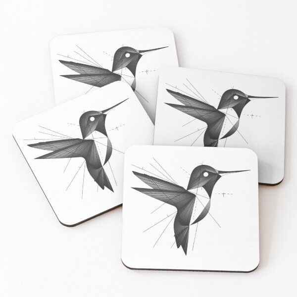 Item preview, Minimalist Geometric Black Hummingbird Art designed and sold by Reichcorp.