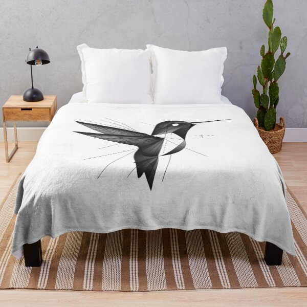 Item preview, Minimalist Geometric Black Hummingbird Art designed and sold by Reichcorp.