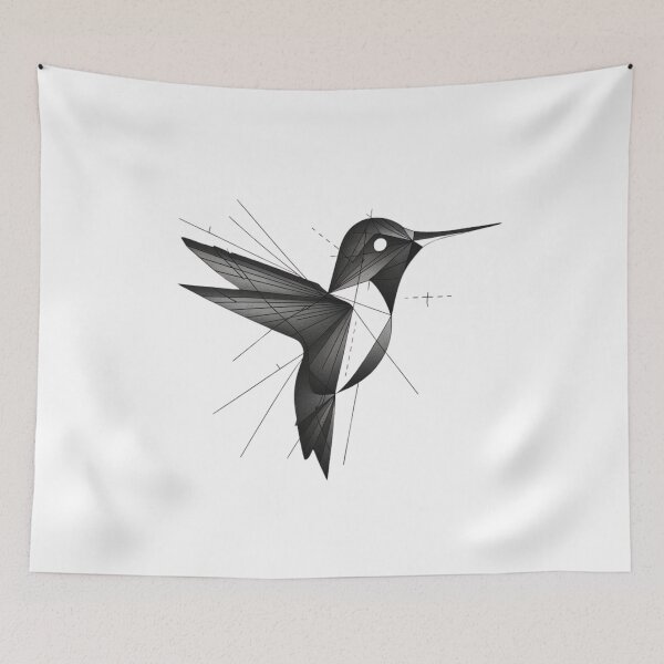 Item preview, Minimalist Geometric Black Hummingbird Art designed and sold by Reichcorp.