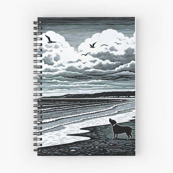 Item preview, Black dog on the beach designed and sold by wolis.