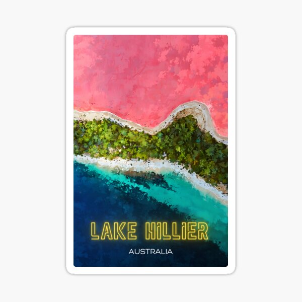 Item preview, Lake Hillier Pink Lake Australia Sticker | Travel Souvenir Gift   designed and sold by twentytwo ART souvenir designs.