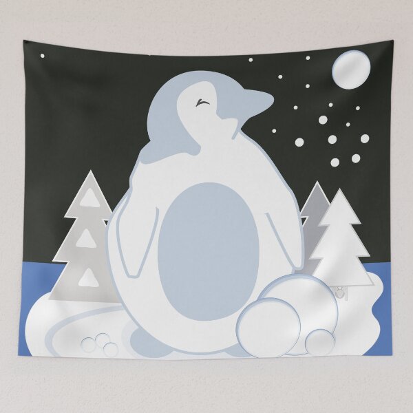 Item preview, Cute Baby Penguin with Trees and Moon designed and sold by MoePark.